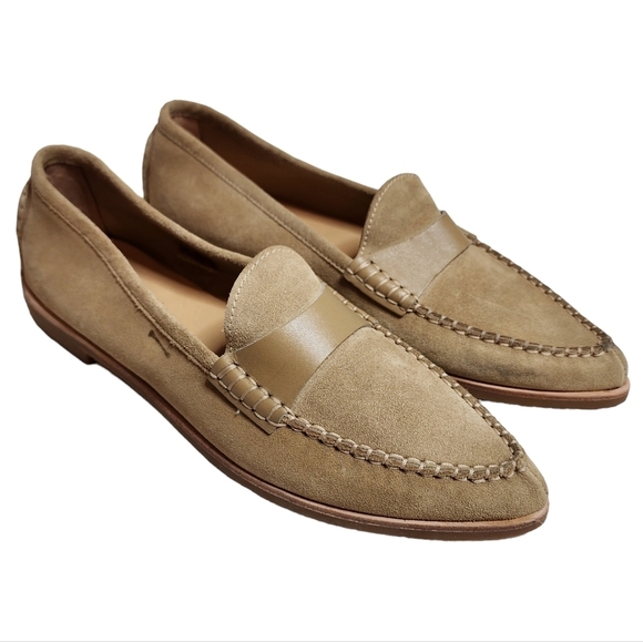 M. GEMI tan suede pointed toe loafers. Women's size 41. - Picture 1 of 16